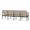 Lesro Lenox Steel 4 Seater with Center Arms, Stone (Beige) Seat, Stone Back, 85.5 W 24.5 L 32 H LS4103 - alternate 2